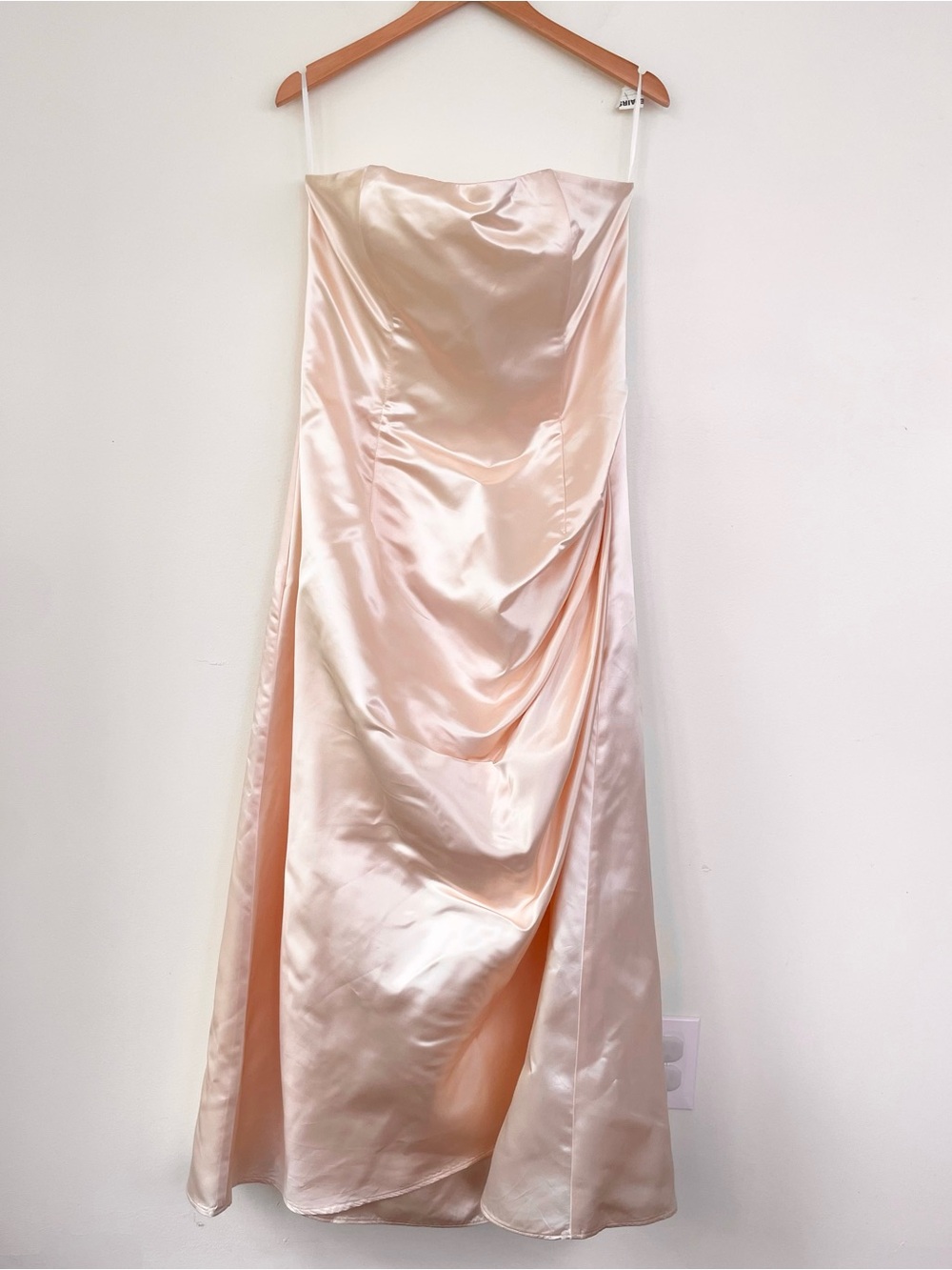 Jessica McClintock for Gunne Sax Strapless Satin Cream Dress 13/14 Fit & Flare